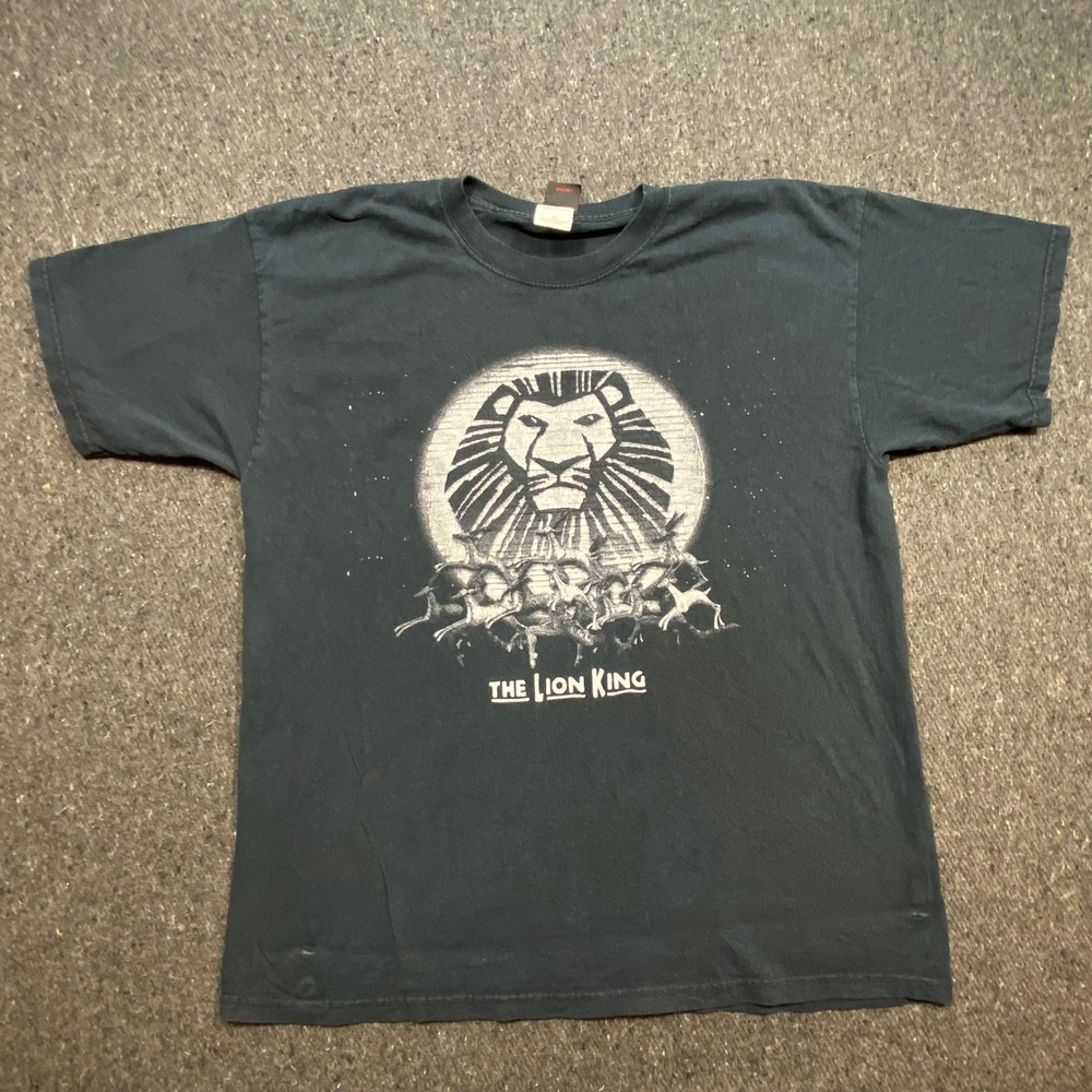 Disney‎ Broadway Men XL Black Lion King Musical Graphic T-Shirt Short Sleeve